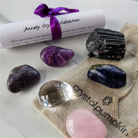 Anxiety Crystal Set Calming Crystal Collection — Crystal Pumpkin
