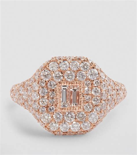 Shay Rose Gold And Diamond New Modern Pave Pinky Ring Size 35