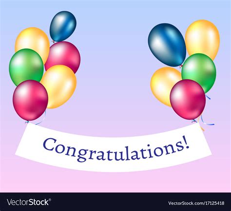 Congratulations Banner With Balloons Royalty Free Vector