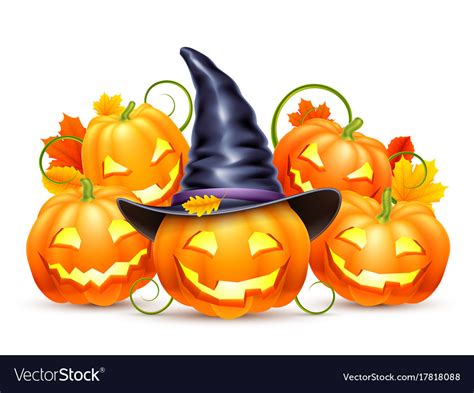Smiling Halloween Pumpkins Royalty Free Vector Image