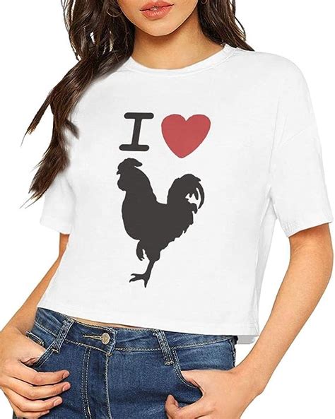 Shx Shop Womens I Love Cock Retro Crop Tops T Shirt Amazonca