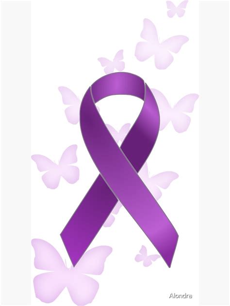 Purple Awareness Ribbon With Butterflies Photographic Print For Sale