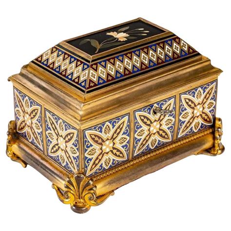 jewelry box in bronze and enamel cloisonné late 19th century for sale at 1stdibs