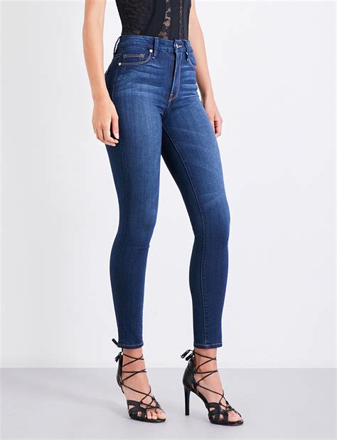 Lyst Good American Good Waist Skinny Ultra High Rise Jeans In Blue