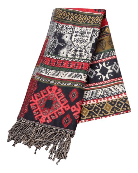 Nepali Tribal Diamond Reversible Blanket Shawl Karma Gear