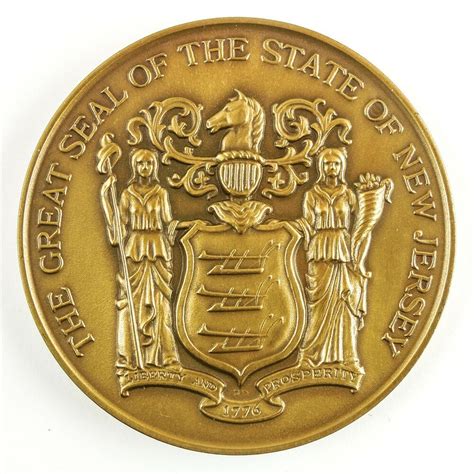 State Of New Jersey Revolutions Crossroads Solid Bronze Medal
