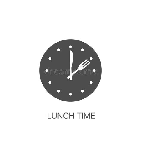 Lunch Time Vector Icon Food Time On The Clock Stock Vector