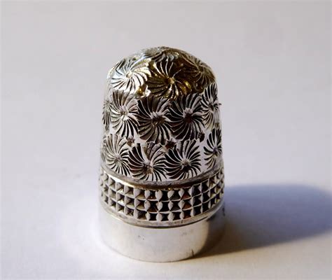 Antique 1903 Hallmark Sterling Silver Sewing Thimble Silversmith