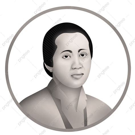 Kartini Portrait Vecteur En Niveaux De Gris Png Kartini Hari Kartini