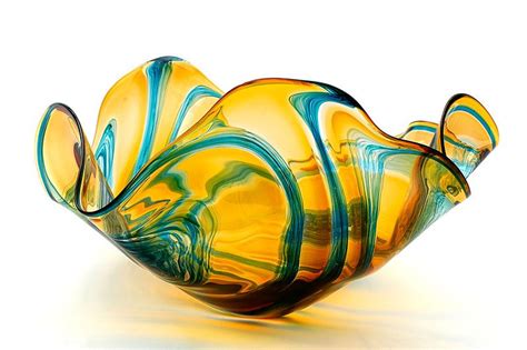 Glassart Amber Isobar Bowl By Bob Crooks Art Of Glass Blown Glass Art Glass Vase Glass