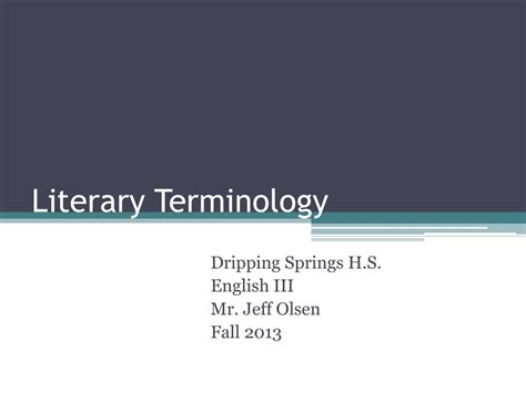 Ppt Literary Terminology Powerpoint Presentation Free Download Id