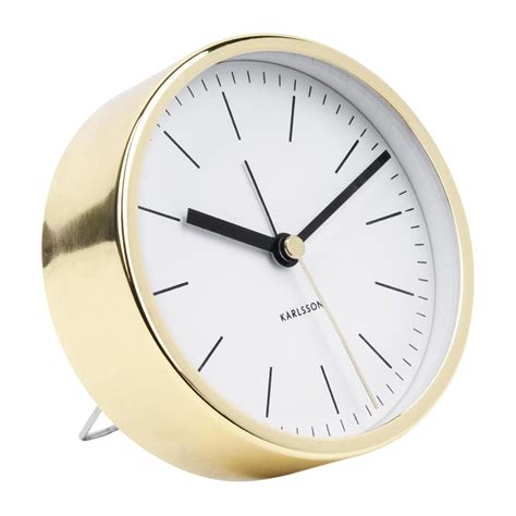 Karlsson Alarm Clock Minimal White Gold The Design T Shop