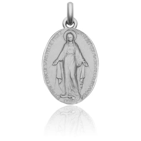 Medalla Virgen Milagrosa Oro Blanco 18k Ocarat