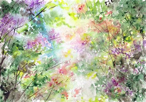 Watercolor Spring Landscape — Stock Photo © Oaurea 109952574