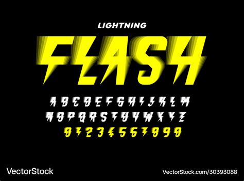 Lightning Flash Style Font Alphabet Letters Vector Image