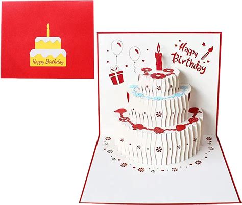 Happy Birthday Cake Pop Up Greeting Card Original Second Nature 3d Pop