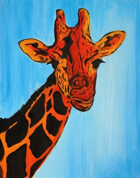 Custom Made Giraffe Pop Art Modern Abstract African Animal