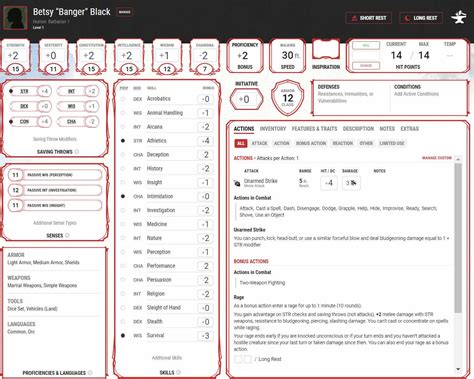 The Best Dnd Character Sheets Custom Online Printable Fillable