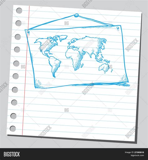 Hand Drawn Map World Vector And Photo Free Trial Bigstock