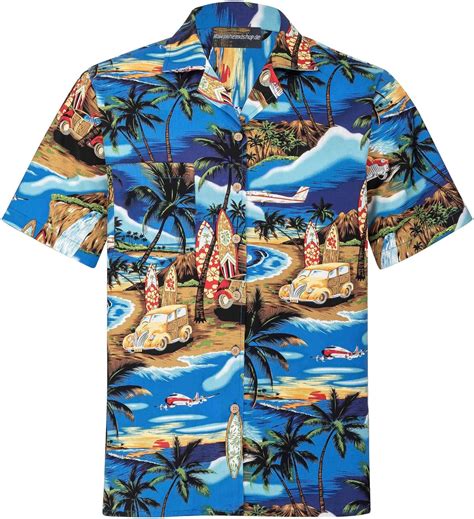 Men S Hawaiian Shirt Cotton S Xl Beach Palms Hawaii