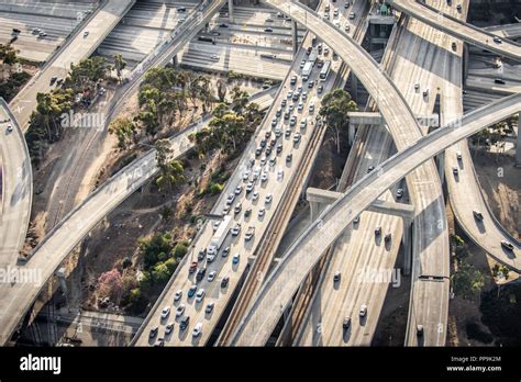 Cars Driving On A Highway Drone Birds Eye View Stock Photo Alamy