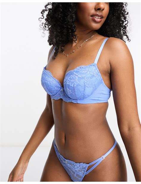 Ann Summers Sexy Lace Planet Plunge Bra In Blue Lyst