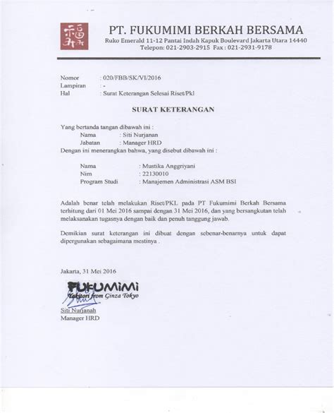 Seperti surat pernyataan kerja bermaterai, perjanjian, dan pernyataan belum menikah. Contoh Surat Keterangan Selesai Penelitian