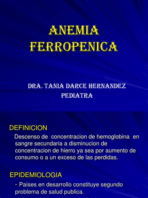 Anemia Ferropenica Anemia Enfermedades Y Trastornos