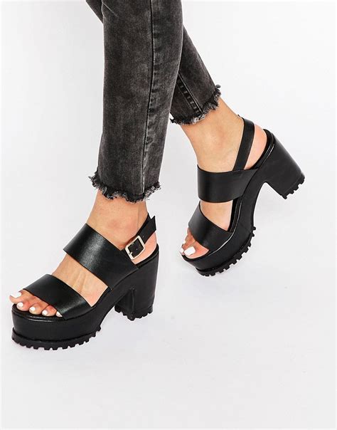 Maybe you would like to learn more about one of these? Asos Total Chunky Platform Sandals - Black in Black | Lyst