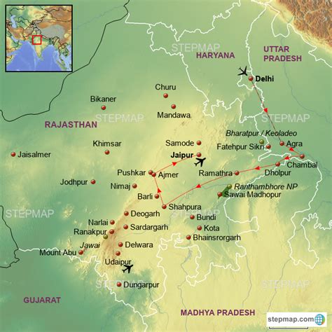 Stepmap Sara Landkarte Für India