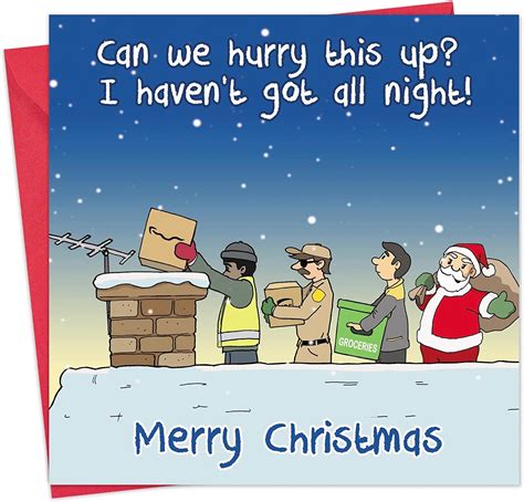 twizler funny christmas card rooftop delivery merry christmas card funny xmas