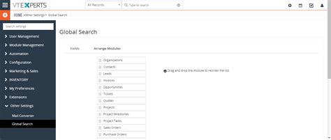 Customize Global Search In Vtiger 7 Vtiger Experts
