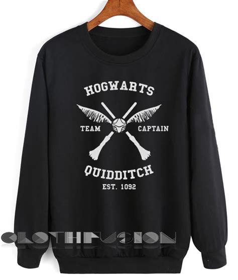 Unisex Crewneck Harry Potter Sweater Hogwarts Quidditch Design Clothfusion