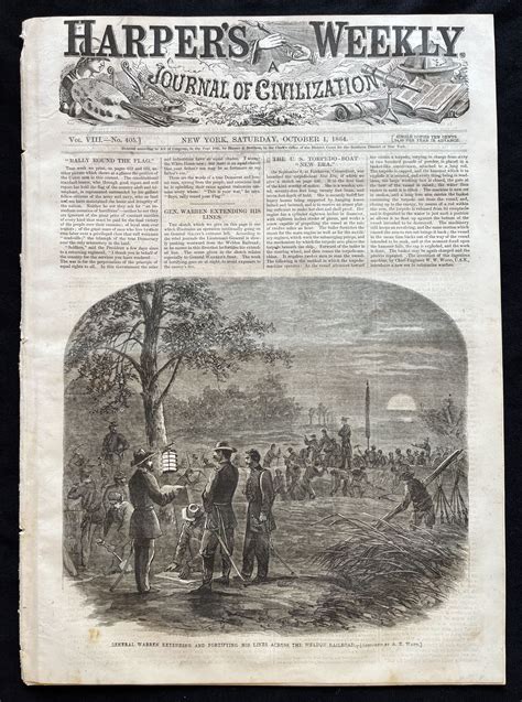1864 Illustrated Newspaper With Centerfold Engraving Of Abraham Lincoln