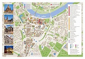 Gran mapa turístico de la parte central de la ciudad de Dresde | Dresde ...