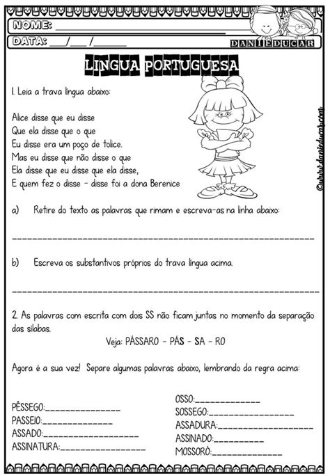 90 Atividades De Português Do 3º Ano Ensino Fundamental Para Imprimir