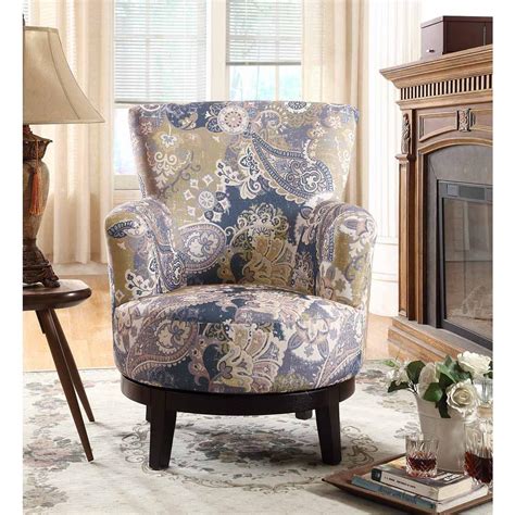 Why buy an accent chair with ottoman? Unbranded Zoey Swivel Flower Pattern Accent Chair-90011-27 ...