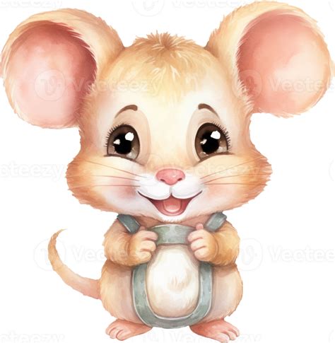 Cute Mouse Watercolor Illustration Ai Generated 24046135 Png