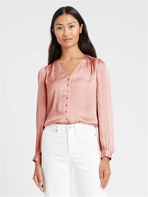 Soft Satin V Neck Blouse Best Clothes From Banana Republic Under 50