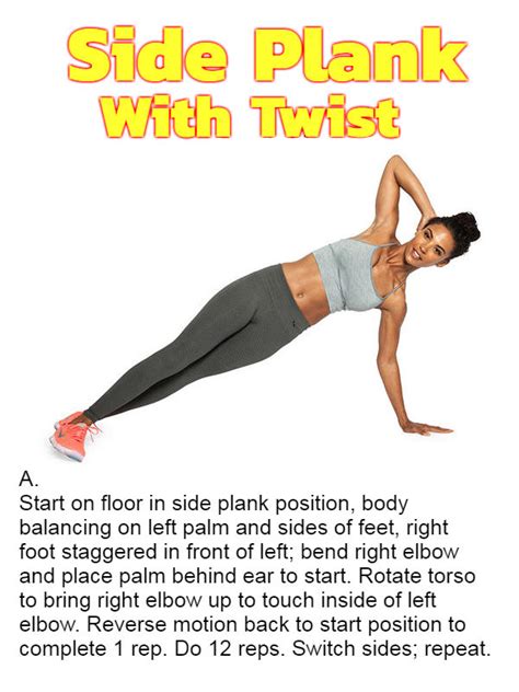 Side Plank With Twist Fitness Workouts And Exercises