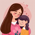 madre día dibujos animados ilustración. madre abrazando su hija ...