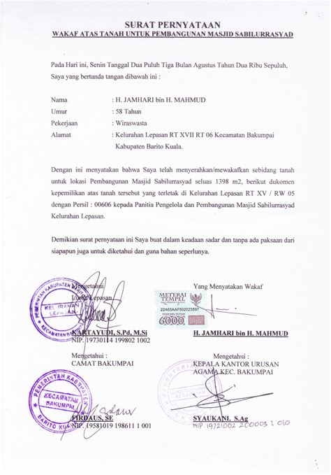 Contoh Surat Rekomendasi Dari Pengurus Masjid Delinewstv