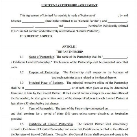 We did not find results for: 10+ Limited Partnership Agreement Templates - PDF, Word ...