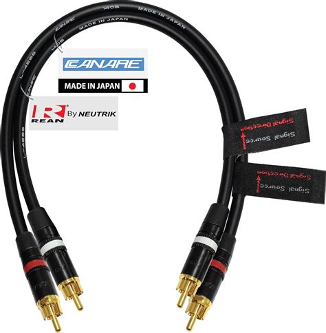 15 Foot Rca Cable Pair Made With Canare L 4e6s Star Quad Audio Interconnect Cable And