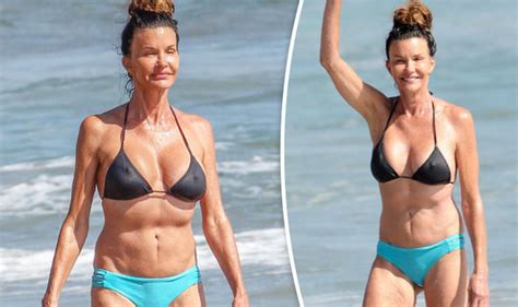 Janice Dickinson 61 Displays Enviable Abs In Tiny Bikini Following