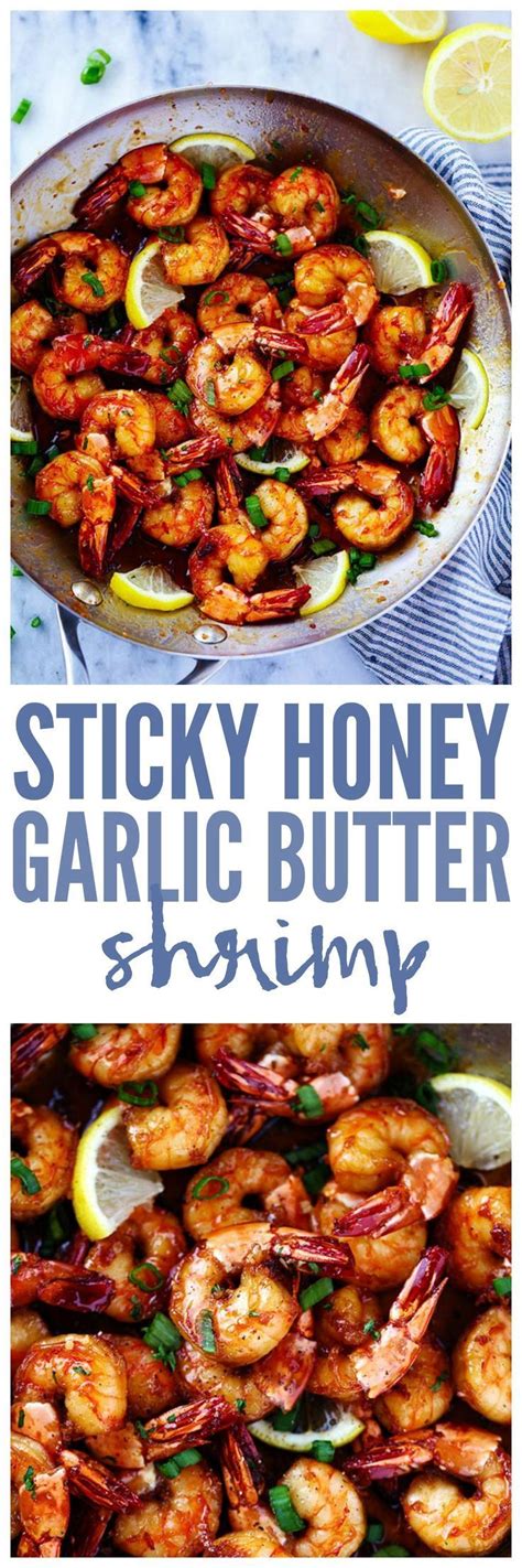 Discover our recipe rated 4/5 by 2 members. Sticky Honey Garlic Butter Shrimp are coated in the most ...