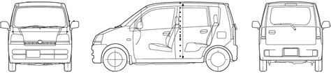 2005 Daihatsu Move Microvan Blueprints Free Outlines
