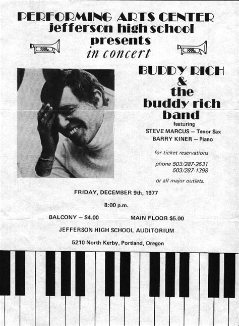 Rare Jazz Concert Posters And Handbills Of The 60s And 70s Buddy Rich