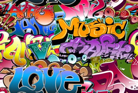 Music Love Graffiti Atemberaubendes Poster Photowall