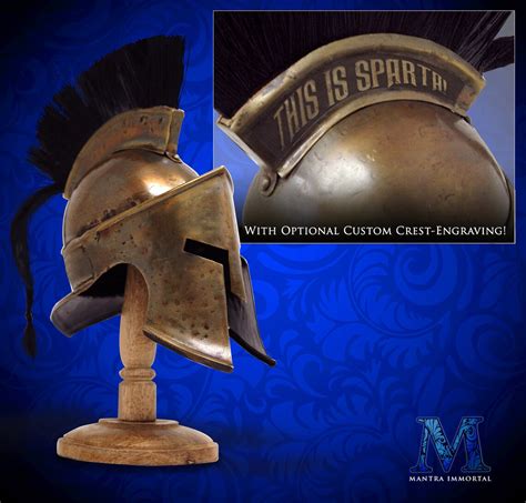 Mini Spartan Crested Helmet Made From Weathered Steel With Etsy